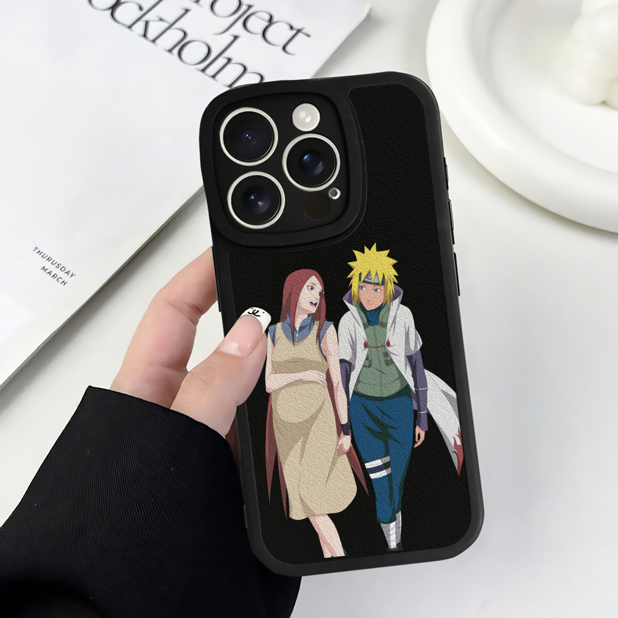 （画像用） NARUTO -ナルト- 波風 ミナト Namikaze Minato 【iPhone 16シリーズ対応】シリコンスマホケース（レザー調） 材質：シリコン